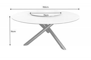 MASA DE SUFRAGERIE ROTUNDA, 150CM, PLACA ROTATIVA, CERAMICA MARMURA ALBA, ARTIM GROUP SELECTION - Img 6