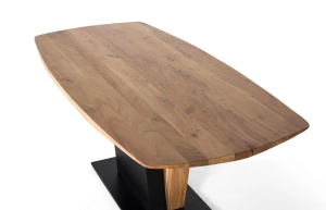 MASA DE SUFRAGERIE SAHANA 240CM, PENTRU 10 PERSOANE, REALIZATA DIN LEMN DE SALCAM SI METAL, CULOARE NATUR/NEGRU, GINER Y COLOMER - Img 4