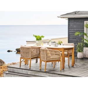 MASA DE TERASA TERRACINA, REALIZATA DIN LEMN SI TERRAZZO, CULOARE NATUR/ALB, HOUSE NORDIC - Img 11
