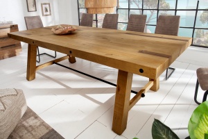 MASA DEOSEBITA DE DINING, FINCA 240CM, LEMN MASIV/ SCANDURI, DESIGN INDUSTRIAL - Img 2