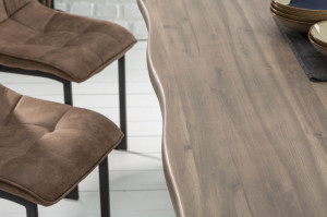 MASA DIN LEMN MASIV DE SALCAM, 160CM GENESIS GREY, COD 39789, STIL VINTAGE - Img 3