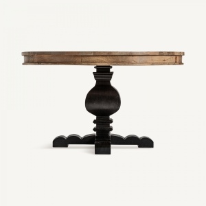 MASA DINING ABO, NEAGRA, REF. 33062, PRELUCRATA MANUAL, CONFECTIONATA DIN LEMN DE MANGO NEGRU, STIL MODERN