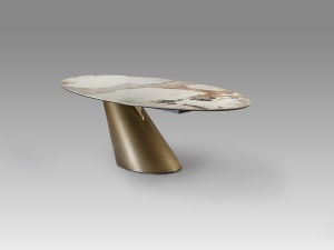 MASA DINING/BIROU NOA 240CM, REALIZATA DIN METAL, STICLA SI CERAMICA, DESIGN MODERN, PRODUS DE LUX - Img 4