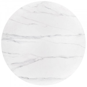 MASA DINING BRUNO, CU ASPECT DE MARMURA ALBA/NUC, 120 CM, BLAT DIN CERAMICA SI PICIOR DIN LEMN MASIV, STIL MODERN - Img 4