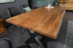 MASA DINING DIN LEMN MASIV, 180CM, MAMMUT, DESIGN VINTAGE/INDUSTRIAL - Img 3