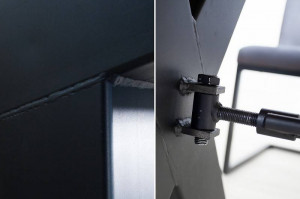 MASA DINING DIN LEMN MASIV 200CM, THOR, COD 41183, STEJAR SI CADRUL DIN METAL, STIL INDUSTRIAL - Img 5