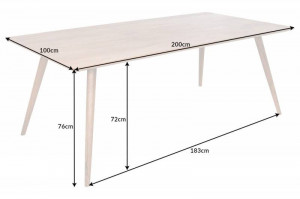 MASA DINING DIN LEMN MASIV, MOSAICO/MYSTIC 200CM, COD 38413, DESIGN SCANDINAV - Img 7