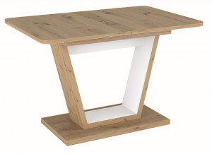 MASA DINING EXTENSIBILA 120/160 CM, STEJAR ARTISAN/ALB MAT, DIN PAL LAMINAT, STIL MODERN - Img 8