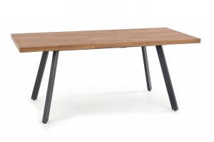 MASA DINING EXTENSIBILA BERLIN, NUC/NEGRU, 160/220 CM, BLAT DIN MDF SI PICIOARE DIN METAL, STIL VINTAGE - Img 8