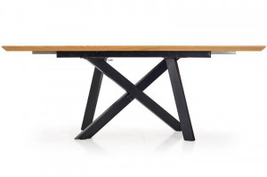MASA DINING EXTENSIBILA CAPITAL, STEJAR AURIU/NEGRU, 160/200 CM, BLAT DIN MDF SI PICIOARE DIN METAL, STIL VINTAGE - Img 8