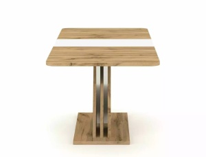 MASA DINING EXTENSIBILA EXEL, 140/180 CM, STEJAR WOTAN/ALB MAT, DIN PAL LAMINAT, STIL MODERN - Img 6