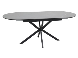 MASA DINING EXTENSIBILA GASTON, 140/180 CM GRI/NEGRU MAT, BLAT DIN CERAMICA SI PICIOARE DIN METAL, STIL MODERN - Img 2