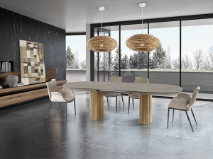 MASA DINING EXTENSIBILA, IRATI 206/283CM, MDF SI FURNIR, DESIGN MODERN, SCHULLER - Img 2