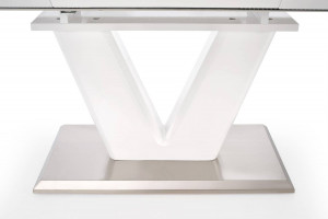 MASA DINING EXTENSIBILA MISTRAL, ALB/CROM, 160/220 CM, BLAT DIN MDF LACUIT SI PICIOR DIN METAL, STIL MODERN - Img 7
