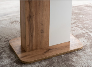 MASA DINING EXTENSIBILA NEXT, 110/153 CM, STEJAR ATISAN/ALB MAT, DIN PAL LAMINAT, STIL MODERN - Img 5