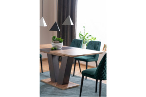MASA DINING EXTENSIBILA PLATON, 136/176 CM, STEJAR WOTAN/MARO, DIN PAL LAMINAT, STIL MODERN - Img 2