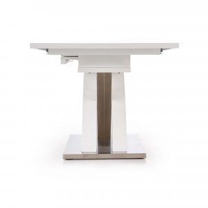MASA DINING EXTENSIBILA SANDOR 2, ALB/CROM, 160/220 CM, BLAT DIN STICLA, MDF SI PICIOARE DIN METAL, STIL MODERN - Img 4