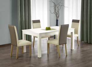 MASA DINING EXTENSIBILA SEWERYN, ALBA, 160/300 CM, BLAT DIN PAL SI PICIOARE DIN MDF, STIL CLASIC