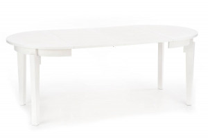 MASA DINING EXTENSIBILA SORBUS, ALBA, 100/200 CM, BLAT DIN MDF SI PICIOARE DIN LEMN MASIV, STIL CLASIC - Img 7