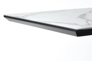 MASA DINING EXTENSIBILA STIL DIESEL, CU EFECT DE MARMURA ALBA/GRI INCHIS/NEGRU, 160/200 CM, DIN CERAMICA SI METAL, STIL MODERN - Img 7