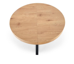 MASA DINING EXTENSIBILA STIL MERCY, STEJAR AURIU/NEGRU, 120/160 CM, BLAT DIN MDF SI PICIOARE DIN METAL, STIL MODERN - Img 8