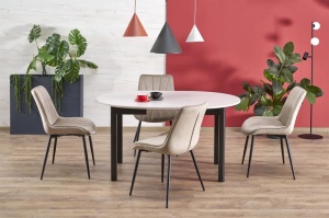 MASA DINING EXTENSIBILA STIL RINGO, CASMIR/NEGRU, 102/142 CM, DIN MDF SI FURNIR, STIL CLASIC