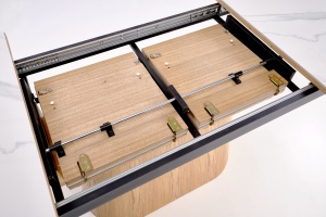 MASA DINING EXTENSIBILA STIL SIRIUS, STEJAR NATURAL/ALB, CONFECTIONATA DIN MDF SINTETIZAT SI FURNIR, STIL MODERN - Img 3