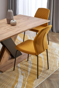 MASA DINING EXTENSIBILA STIL XARELTO, 130/175 CM, STEJAR WOTAN/NEGRU, DIN PAL LAMINAT, STIL MODERN - Img 2