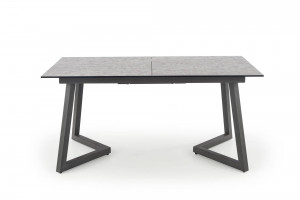 MASA DINING EXTENSIBILA TIZIANO, GRI DESCHIS/GRI INCHIS, 160/210 CM, DIN MDF, STICLA SI METAL, STIL MODERN - Img 5