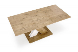 MASA DINING EXTENSIBILA XARELTO, STEJAR LANCELOT/ALB, 130/175 CM, DIN PAL MELAMINAT, STIL MODERN - Img 6