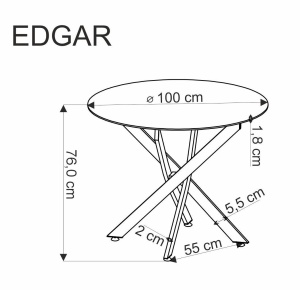 MASA DINING/LIVING STIL EDGAR CASMIR, CONFECTIONATA DIN METAL SI MDF FURNIRUIT, STIL MODERN - Img 2