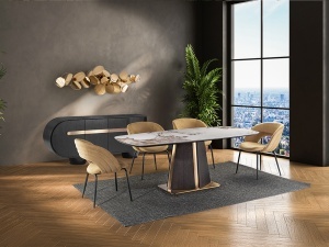 MASA DINING, LUCA 200CM, DIN MDF, METAL SI BLAT DIN PORTELAN, SCHULLER - Img 3