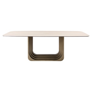 MASA DINING MAXFIELD 230cm, REALIZATA DIN METAL, STICLA SI CERAMICA, CULOARE BEJ, STIL MODERN, RICHMOND - Img 2