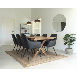 MASA DINING MURCIA 200x90x75 cm, REALIZATA DIN LEMN DE TEC, CULOARE NATUR, HOUSE NORDIC - Img 7