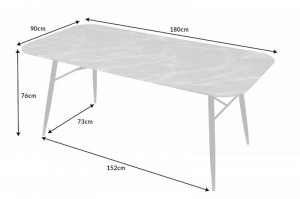 MASA DINING, PARIS 180CM GRI, COD 40847, IMITA MARMURA, ASPECT INDUSTRIAL - Img 5