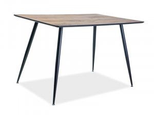MASA DINING REMUS, 120 CM, NUC/NEGRU, BLAT DIN MDF SI PICIOARE DIN METAL, STIL MODERN - Img 2