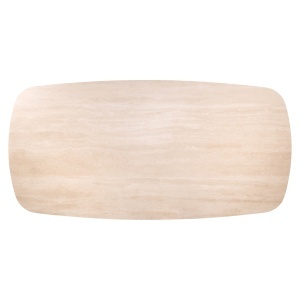 MASA DINING RITZ 200cm, REALIZATA DIN MDF, CERAMICA TRAVERTIN SI FURNIR DE STEJAR, CULOARE MARO/BEJ, STIL MODERN, RICHMOND - Img 4
