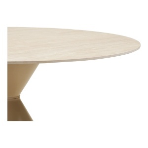MASA DINING ROTUNDA ANNECY ø120x76 cm, REALIZATA DIN METAL, CERAMICA- TRAVERTIN, CULOARE BEJ/NISIPIU, HOUSE NORDIC - Img 5