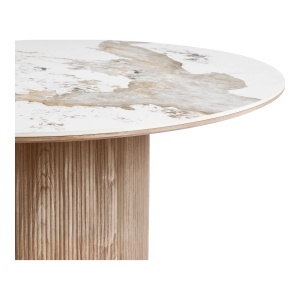 MASA DINING ROTUNDA ATHENS ø140x76 cm, REALIZATA DIN MDF, CERAMICA, CULOARE MARO/MARMURA, HOUSE NORDIC - Img 3