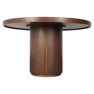 MASA DINING ROTUNDA, WILLOX 130CM, LEMN, METAL SI STICLA, MARO, RICHMOND INTERIORS - Img 5