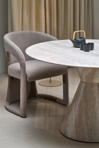 MASA DINING STIL ABBOT, 120CM DIAMETRU, CONFECTIONATA DIN MDF LAMINAT, STIL MODERN - Img 6