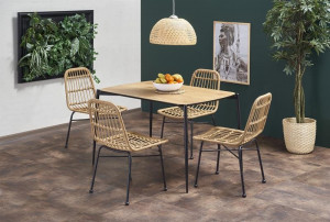 MASA DINING TORISTO STEJAR AURIU/NEGRU STIL MODERN HALMAR - Img 2