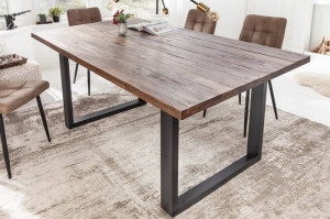 MASA DINING, WOTAN II 200CM, COD 40989, DIN LEMN MASIV, DESIGN INDUSTRIAL - Img 2