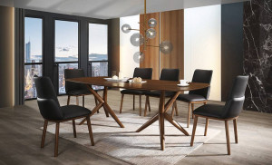MASA ELEGANTA, OFFICE, 240CM, COPENHAGA, COD 4000, STIL MODERN, REALIZATA DIN MDF SI LEMN MASIV - Img 2