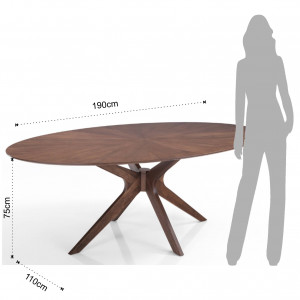 MASA ELEGANTA ROTUNDA DIN LEMN 190CM, TALLIN, COD 3997, STIL MODERN, REALIZATA DIN LEMN MASIV SI MDF - Img 4