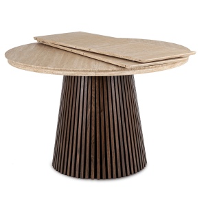 MASA EXTENSIBILA 120/200CM, ARTIM MEBLE, REALIZATA DIN MDF, CULOARE TRAVERTIN/NUC, STIL MODERN