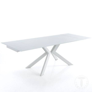 MASA EXTENSIBILA 160/240CM, EVOLUTION ALBA, COD 3238, STIL MODERN, REALIZATA METAL SI STICLA - Img 2