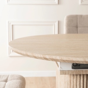 MASA EXTENSIBILA 180-220CM, ARTIM MEBLE, REALIZATA DIN MDF, CULOARE TRAVERTIN, STIL MODERN - Img 6