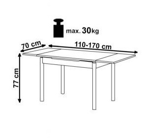 MASA EXTENSIBILA DE BUCATARIE STANBUL 1 - DESIGN MODERN - HALMAR - Img 2