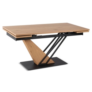 MASA EXTENSIBILA DE DINING REX 160/220CM, REALIZAT DIN METAL SI BLAT MDF, CULOARE STEJAR/NEGRU, ARTIM MEBLE - Img 9